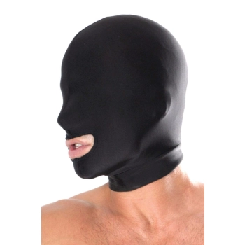 Kaptur z otworem na usta Fetish Fantasy Series spandex czarny