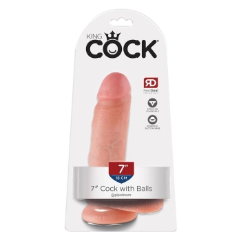 Dildo King Cock 18 cm z jądrami jasne Pipedream