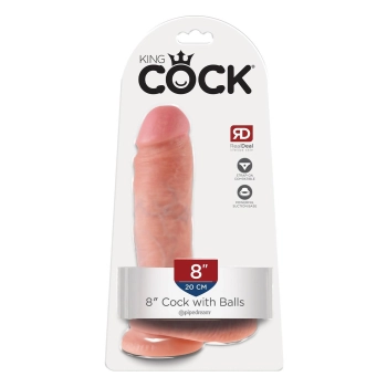 Dildo realistyczne King Cock 20 cm z jądrami Pipedream jasny