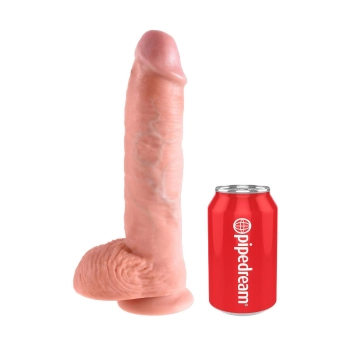 Dildo realistyczne King Cock 25 cm z jajami jasne Pipedream
