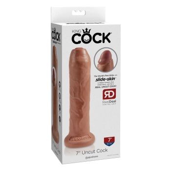 Dildo realistyczne King Cock nieobritzane 18 cm opalony