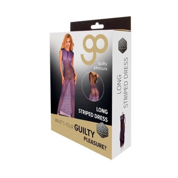 GP PRINTED DATEX LONG STRIPED DRESS, M