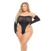 HIGH AF 2PC GLOVES & TEDDY SET BLACK, PLUS SIZE