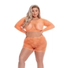 LEAF IT TO ME SHORT SET ORANGE, PLUS SIZE