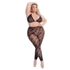 ALL ABOUT LEAF BRA SET BLACK, PLUS SIZE