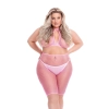 SUNSET GLOW BIKE SHORT SET PINK, PLUS SIZE