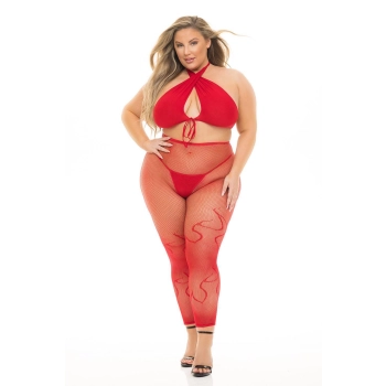 GIVES YOU HELL 3PC SET RED, PLUS SIZE