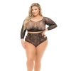 BACK ME UP 2PC SHORT SET BLACK, PLUS SIZE