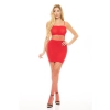 SET THE TONE 3PC FISHNET SET RED, OS