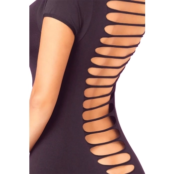SEAMLESS SHRED BACK DRESS BLACK, M/L
