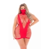 MASQUERADE DRESS WITH MASK RED, PLUS SIZE