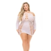 ANIMAL INSIDE HALTER DRESS WHITE, PLUS SIZE