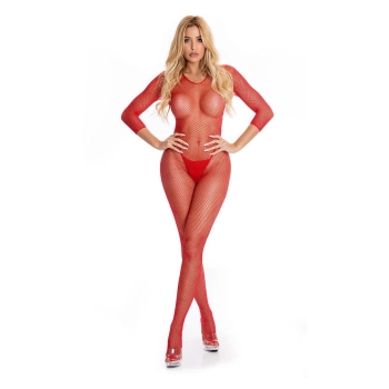 RISQUE CROTCHLESS BODYSTOCKING RED, M/L