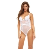 BOMBSHELL BOUDOIR PEEK A BOO TEDDY WHT, L
