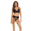 BOMBSHELL BOUDOIR PEEK A BOO WIRE 3 PC SET BLK, S
