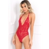 SPANK ME STRAP-BACK LACE TEDDY RED, M/L