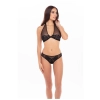 MIDNIGHT HALTER 2PC BRA SET BLACK, M/L