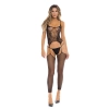 ON ALL NIGHT 2PC SET BODYSTOCK BLACK, OS