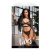 BARBED WIRE FISHNET BRALETTE, LONG SLEEVE SHRUG & PANTY, M/L