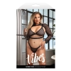 BARBED WIRE FISHNET BRALETTE, LONG SLEEVE SHRUG & PANTY, Q/S