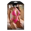 BETWEEN THE LINES CROTCHLESS LACE HALTER TEDDY, L/XL