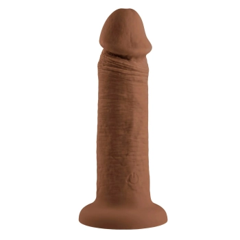 EVOLVED 6INCH VIBRATING DONG, DARK FLESH
