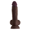 SHAFT MODEL A 8.5 INCH LIQUIDE SILICONE DONG WITH BALLS MAHOGANY