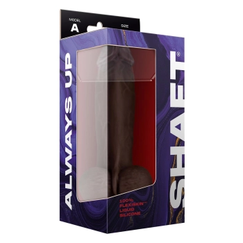 SHAFT MODEL A 8.5 INCH LIQUIDE SILICONE DONG WITH BALLS MAHOGANY