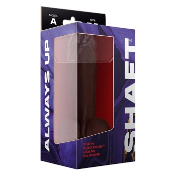 SHAFT MODEL A 7.5 INCH LIQUIDE SILICONE DONG WITH BALLS MAHOGANY