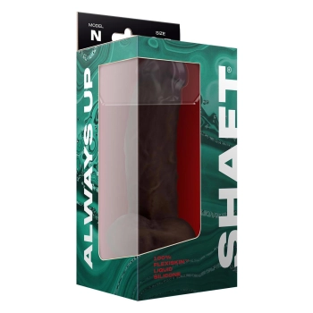 SHAFT MODEL N 8.5 INCH LIQUIDE SILICONE DONG WITH BALLS MAHOGANY