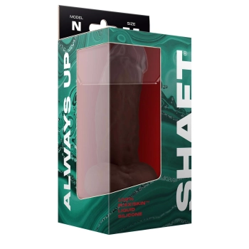 SHAFT MODEL N 7.5 INCH LIQUIDE SILICONE DONG WITH BALLS MAHOGANY