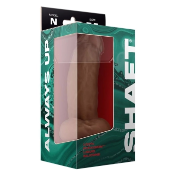 SHAFT MODEL N 7.5 INCH LIQUID SILICONE DONG WITH BALLS OAK