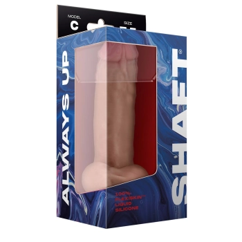 SHAFT MODEL C 7.5 INCH LIQUIDE SILICONE DONG WITH BALLS PINE
