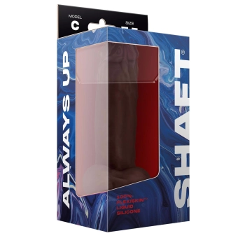 SHAFT MODEL C 7.5 INCH LIQUIDE SILICONE DONG WITH BALLS MAHOGANY