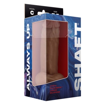 SHAFT MODEL C 7.5 INCH LIQUID SILICONE DONG WITH BALLS OAK