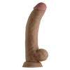 SHAFT MODEL C 9.5 INCH LIQUID SILICONE DONG WITH BALLS OAK