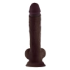 SHAFT MODEL A 10.5 INCH LIQUID SILICONE DONG WITH BALLS MAHOGANY