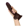 SHAFT MODEL A 10.5 INCH LIQUID SILICONE DONG WITH BALLS MAHOGANY