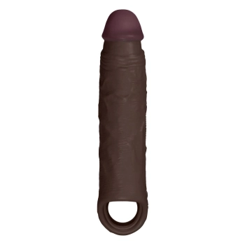 SHAFT SHEATH MODEL F 6.9 INCH LIQUID SILICONE SLEEVE MAHOGANY