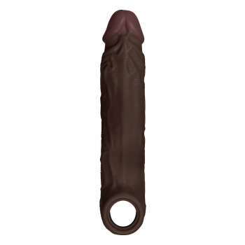SHAFT SHEATH MODEL F SIZE 1 7.8 INCH LIQUID SILICONE SLEEVE MAHOGANY