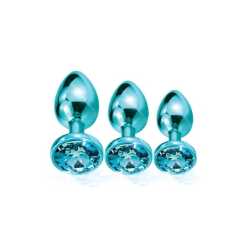 NIXIE METAL BUTT PLUGÂ TRAINERÂ SET, BLUE METALLIC