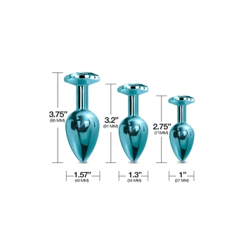 NIXIE METAL BUTT PLUGÂ TRAINERÂ SET, BLUE METALLIC
