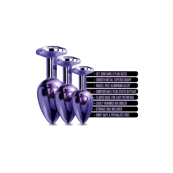 NIXIE METAL BUTT PLUGÂ TRAINERÂ SET, PURPLE METALLIC