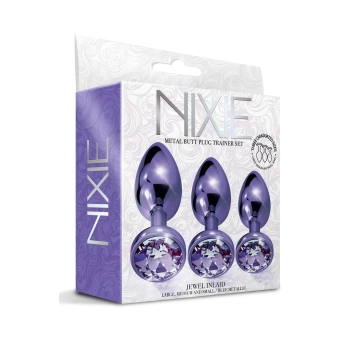 NIXIE METAL BUTT PLUGÂ TRAINERÂ SET, PURPLE METALLIC
