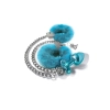 NIXIE METAL BUTT PLUG & FURRY HANDCUFF SET, MEDIUM,Â BLUE METALLIC
