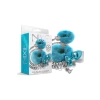 NIXIE METAL BUTT PLUG & FURRY HANDCUFF SET, MEDIUM,Â BLUE METALLIC