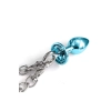 NIXIE METAL BUTT PLUG & FURRY HANDCUFF SET, MEDIUM,Â BLUE METALLIC