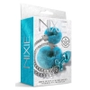 NIXIE METAL BUTT PLUG & FURRY HANDCUFF SET, MEDIUM,Â BLUE METALLIC