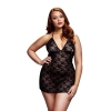 LACE BABYDOLL 1 PC BLACK, XL