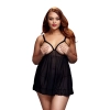 SHEER BABYDOLL W/OPEN CUP BRA PANT, XL
